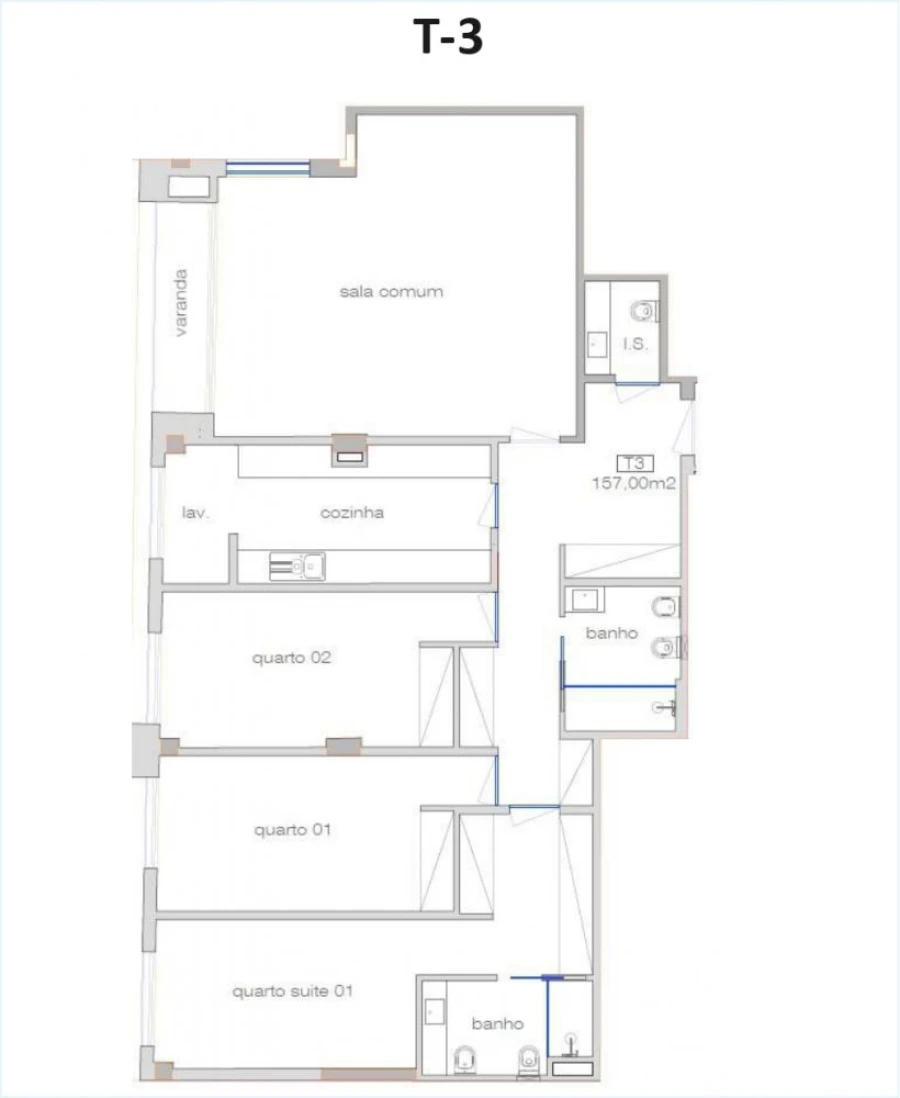 Apartamento T3 para Venda em Ramalde Planta 1