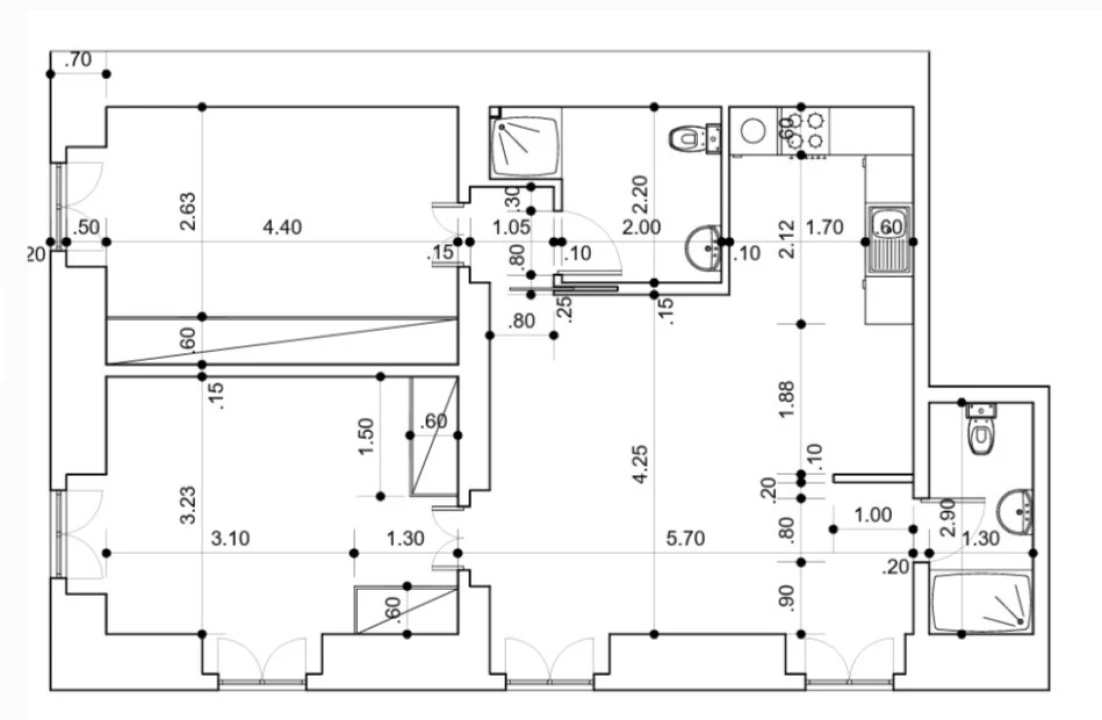 Apartamento T2 para Venda em Vila Real de Santo Antonio Planta 2