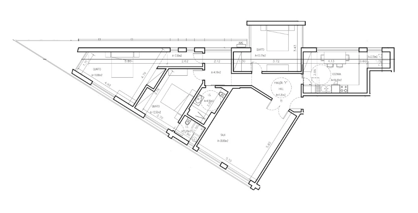 Apartamento T3 para Venda em Mina de Água Planta 3