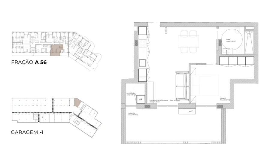 Apartamento T1 para Venda em Oliveira do Douro Planta 1