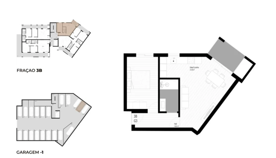 Apartamento T1 para Venda em Pedrouços Planta 1