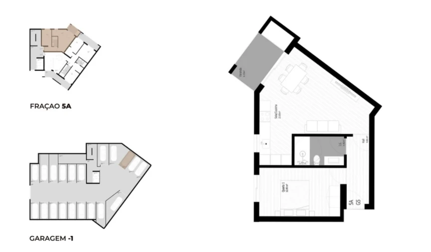 Apartamento T1 para Venda em Pedrouços Planta 1