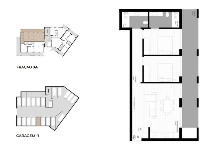Apartamento T2 para Venda em Pedrouços Planta 1