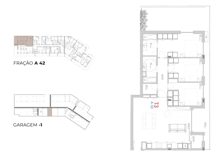 Apartamento T3 para Venda em Oliveira do Douro Planta 1