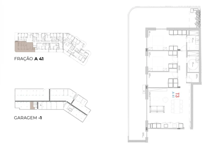 Apartamento T3 para Venda em Oliveira do Douro Planta 1