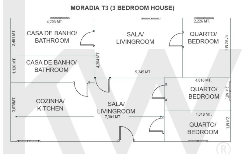 Quinta T3 para Venda em Grândola e Santa Margarida da Serra Planta 1