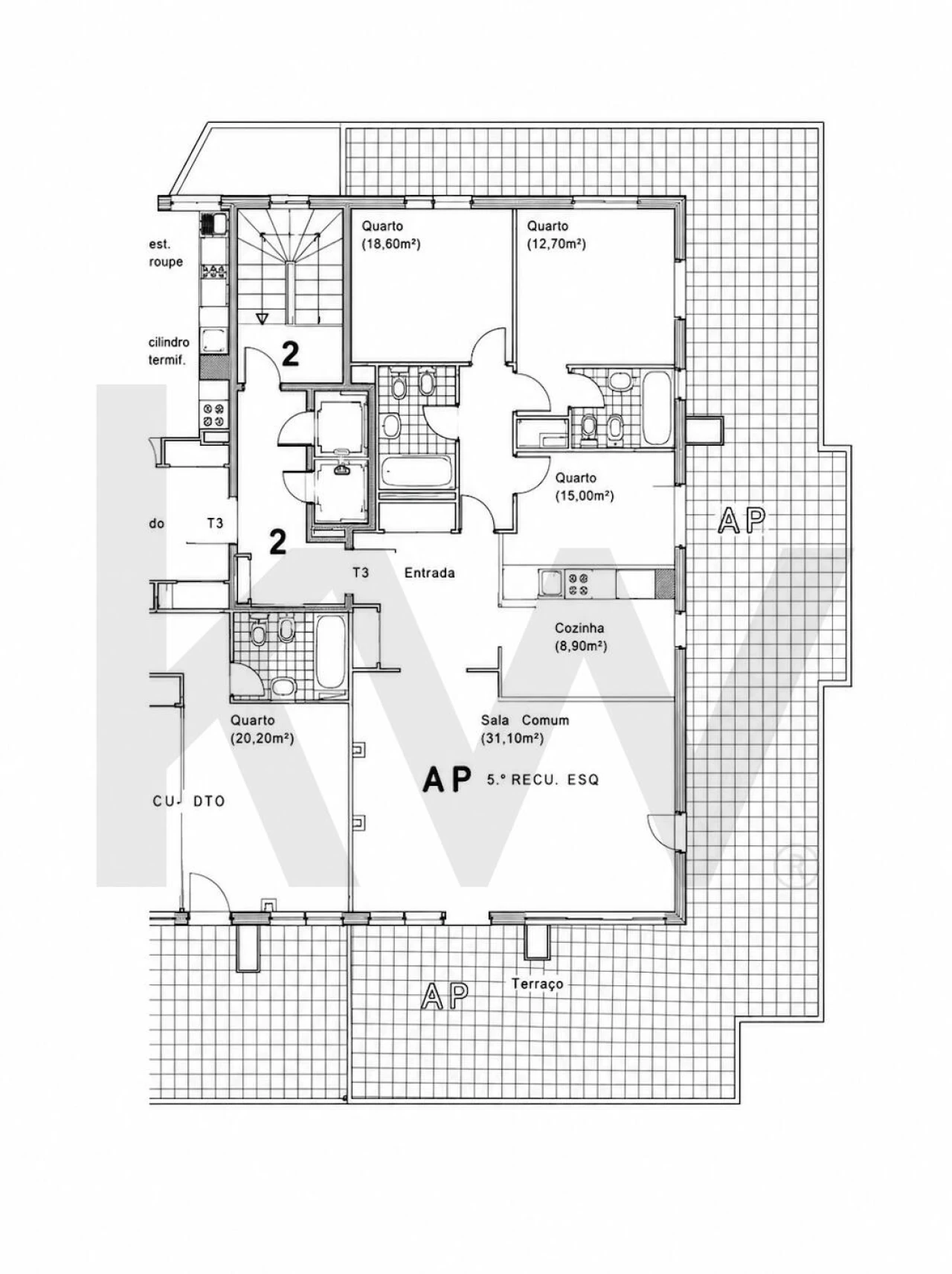 Apartamento T3 para Venda em Mafamude e Vilar do Paraíso Foto 28