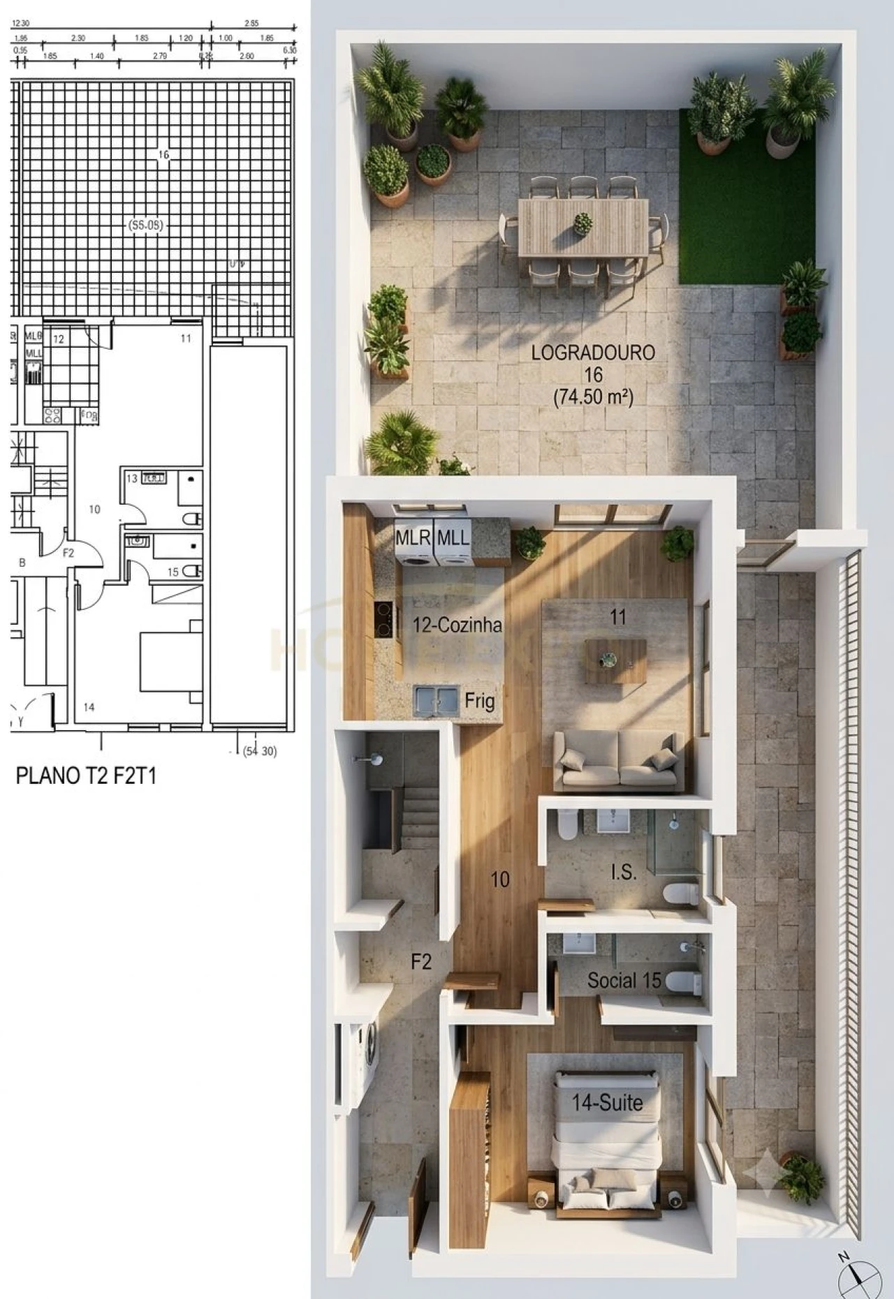 Apartamento T1 para Venda em Vialonga Foto 8