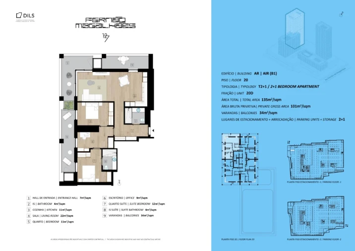 Apartamento T2 para Venda em Bonfim Planta 1