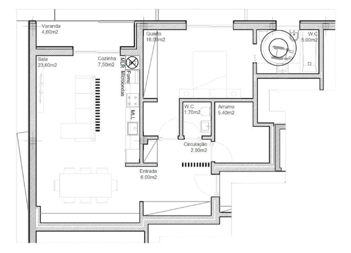 Apartamento T1 para Venda em Pedroso e Seixezelo Planta 1