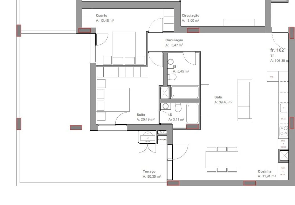 Apartamento T1 para Venda em Camarate, Unhos e Apelação Planta 2