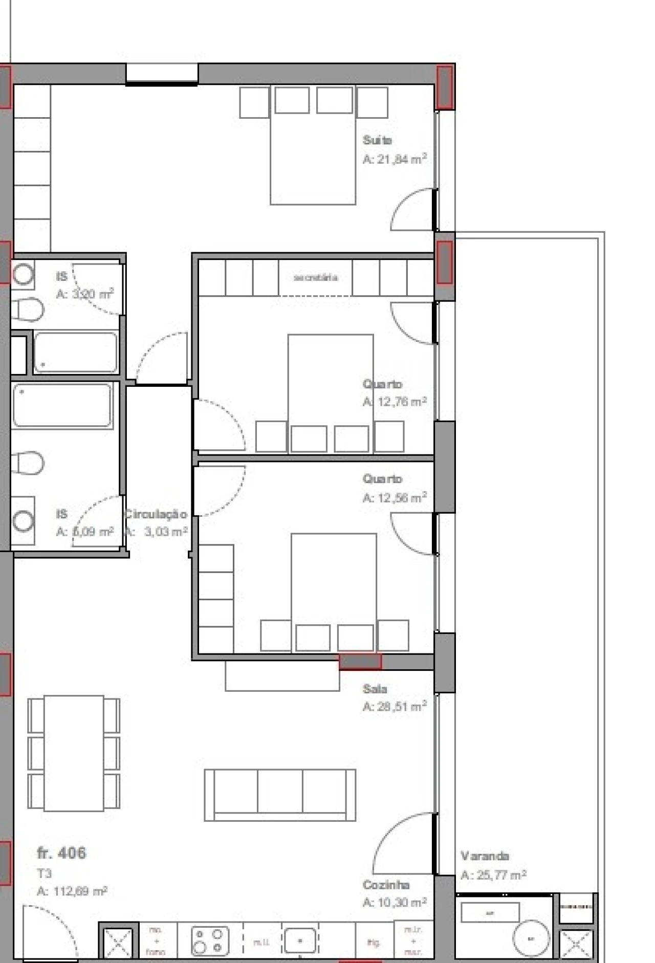 Apartamento T1 para Venda em Camarate, Unhos e Apelação Planta 2