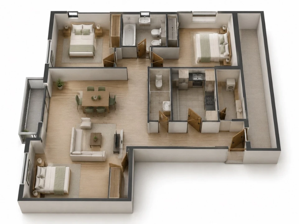 Apartamento T3 para Venda em Santo Antonio Planta 2