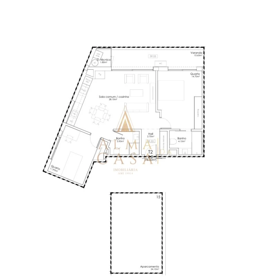 Apartamento T2 para Venda em Gulpilhares e Valadares Foto 14