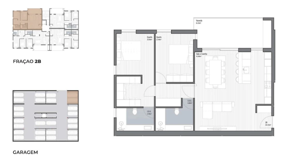 Apartamento T2 para Venda em Poiares (Santo Andre) Planta 1