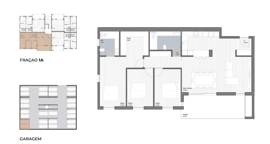 Apartamento T3 para Venda em Poiares (Santo Andre) Planta 1