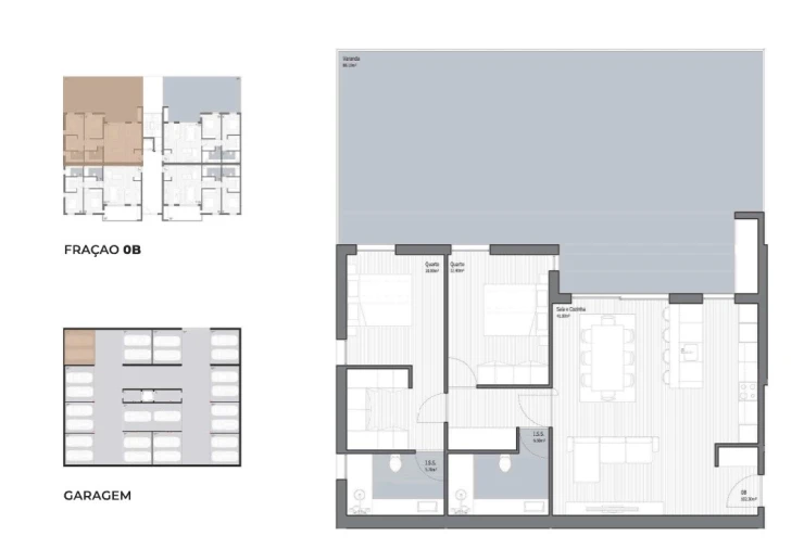 Apartamento T2 para Venda em Poiares (Santo Andre) Planta 1