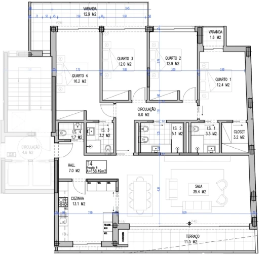 Apartamento T4 para Venda em Almada, Cova da Piedade, Pragal e Cacilhas Planta 1