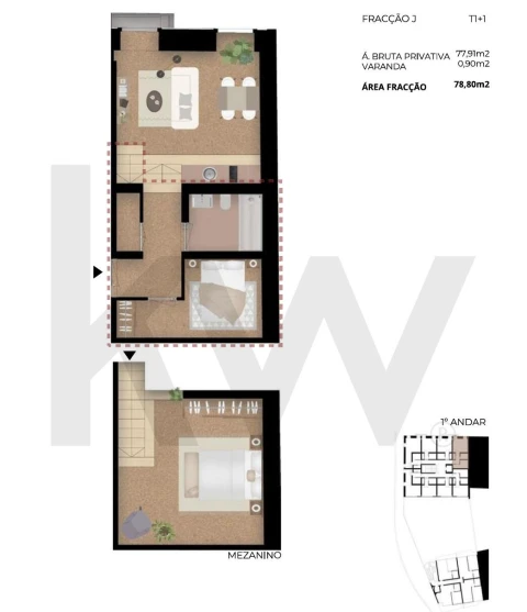 Apartamento T1 para Venda em Paranhos