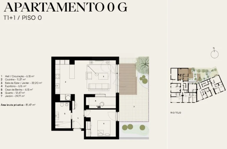 Apartamento T1 para Venda em Alcantara Planta 1