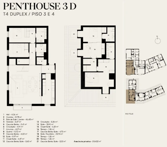 Apartamento T4 para Venda em Alcantara Planta 1