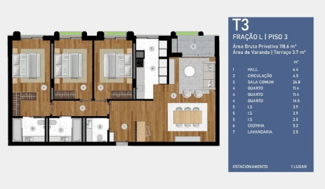 Apartamento T3 para Venda em Custóias, Leça do Balio e Guifões
