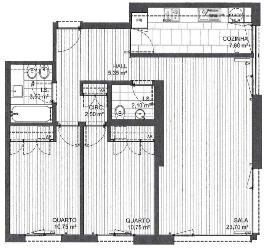 Apartamento T2 para Venda em Parque das Nações Planta 1