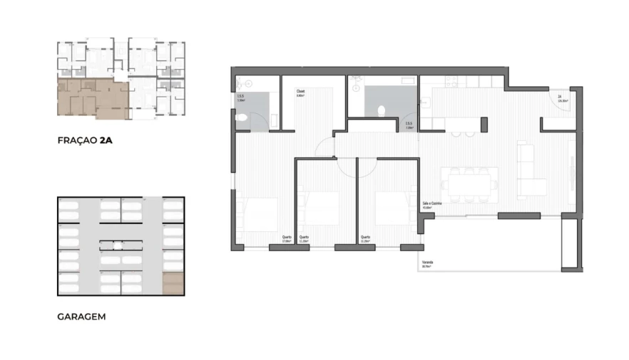 Apartamento T3 para Venda em Poiares (Santo Andre) Planta 1