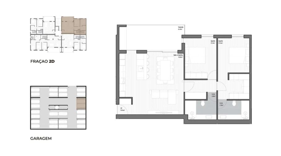 Apartamento T2 para Venda em Poiares (Santo Andre) Planta 1