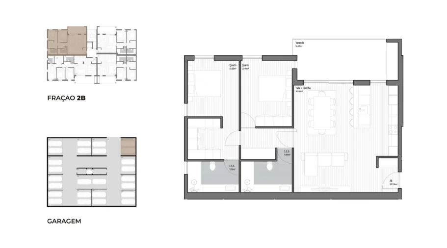 Apartamento T2 para Venda em Poiares (Santo Andre) Planta 1