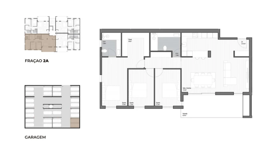 Apartamento T3 para Venda em Poiares (Santo Andre) Planta 1