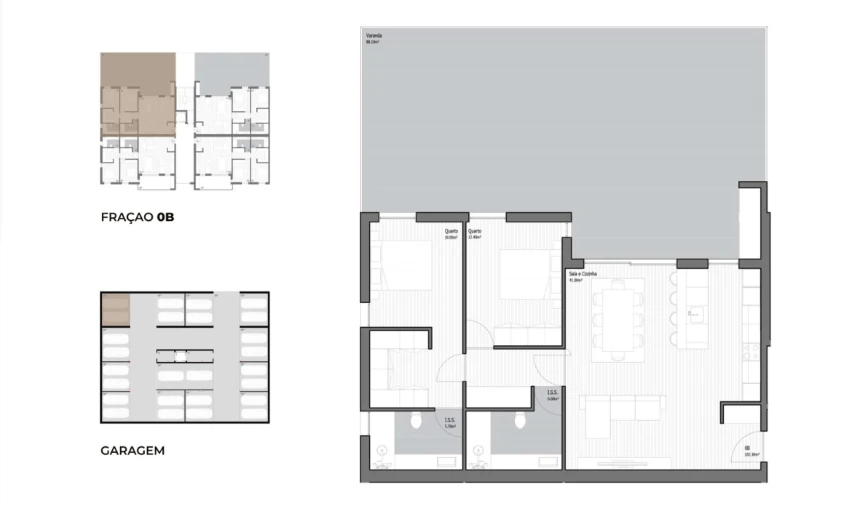 Apartamento T2 para Venda em Poiares (Santo Andre) Planta 1