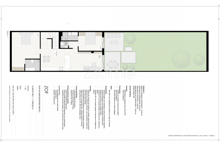 Apartamento T2 para Venda em Aldoar, Foz do Douro e Nevogilde Planta 1
