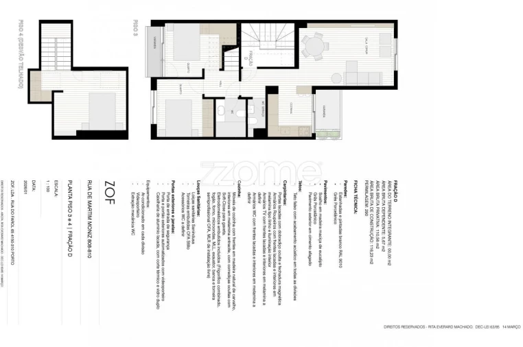 Apartamento T3 para Venda em Aldoar, Foz do Douro e Nevogilde Planta 2