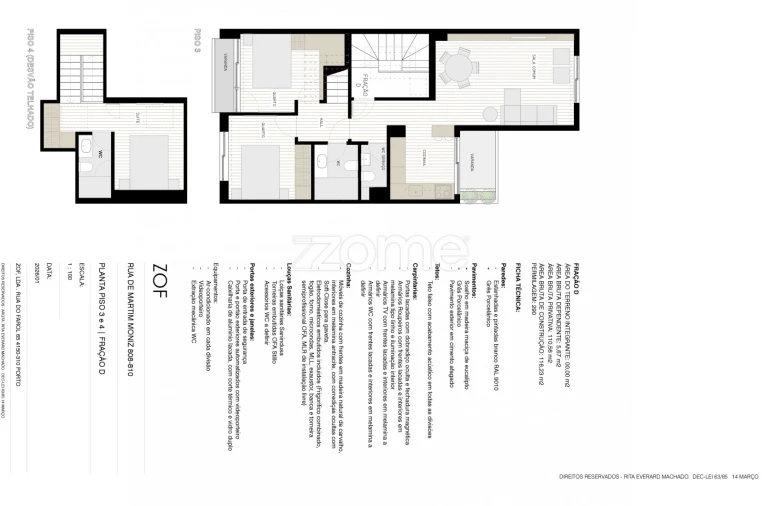 Apartamento T3 para Venda em Aldoar, Foz do Douro e Nevogilde Planta 1