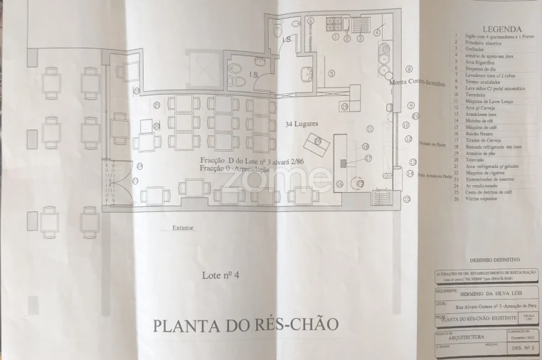 Negócio para Venda em Armação de Pera Planta 1