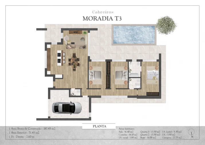 Moradia T3 para Venda em Salir de Matos Planta 1