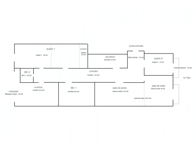 Apartamento T2 para Venda em Estrela Planta 1