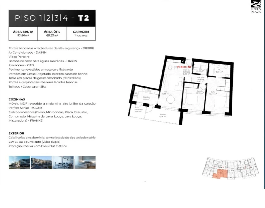 Apartamento T2 para Venda em Esgueira Planta 2