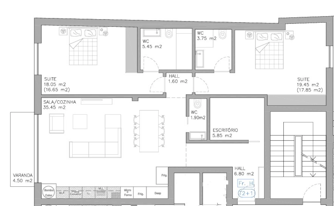 Apartamento T2 para Venda em Esgueira Planta 2