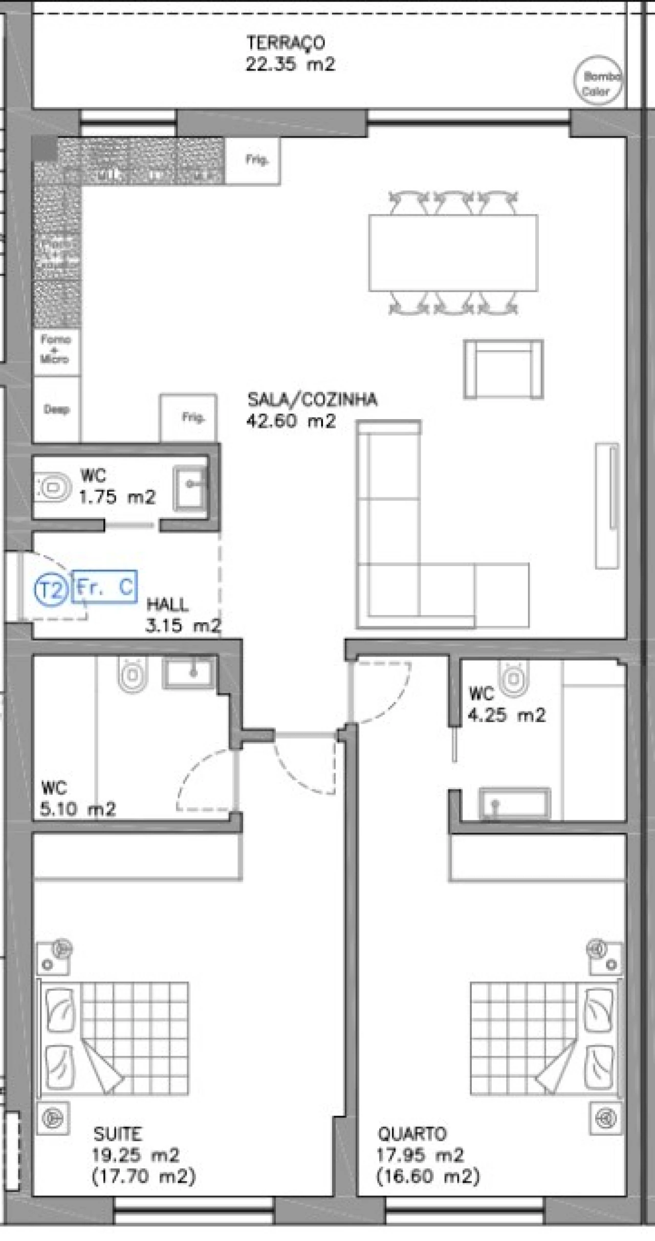 Apartamento T2 para Venda em Esgueira Planta 2