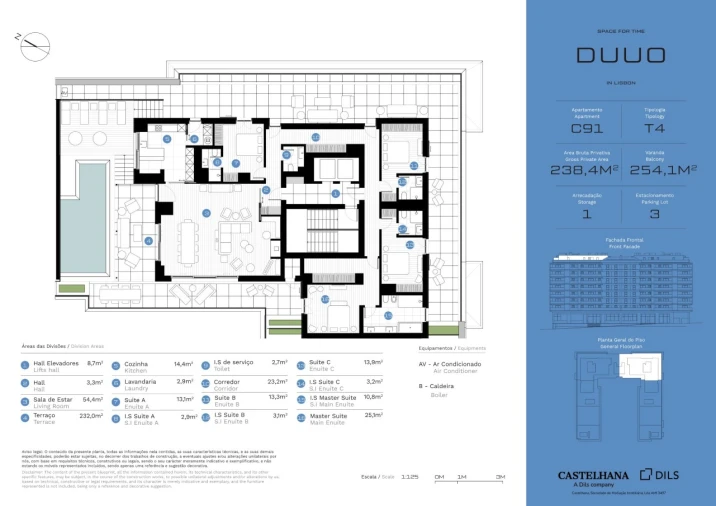 Apartamento T4 para Venda em Avenidas Novas Planta 1