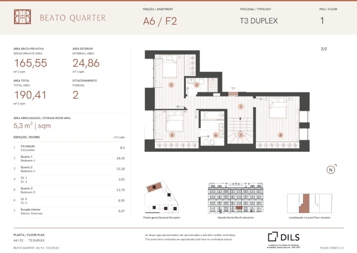 Apartamento T3 para Venda em Beato Planta 2