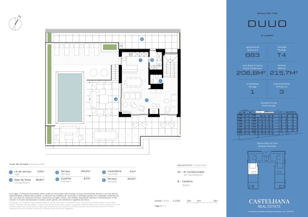 Apartamento T4 para Venda em Avenidas Novas Planta 2