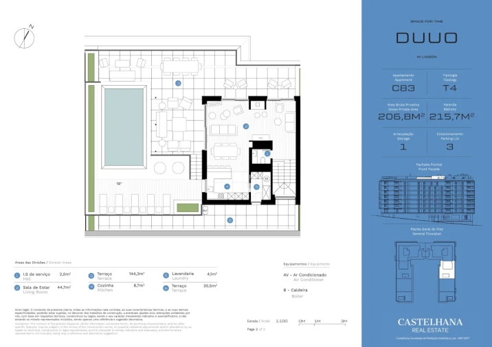 Apartamento T4 para Venda em Avenidas Novas Planta 2
