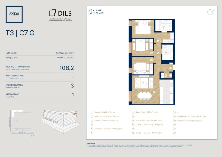 Apartamento T3 para Venda em Campanhã Planta 1