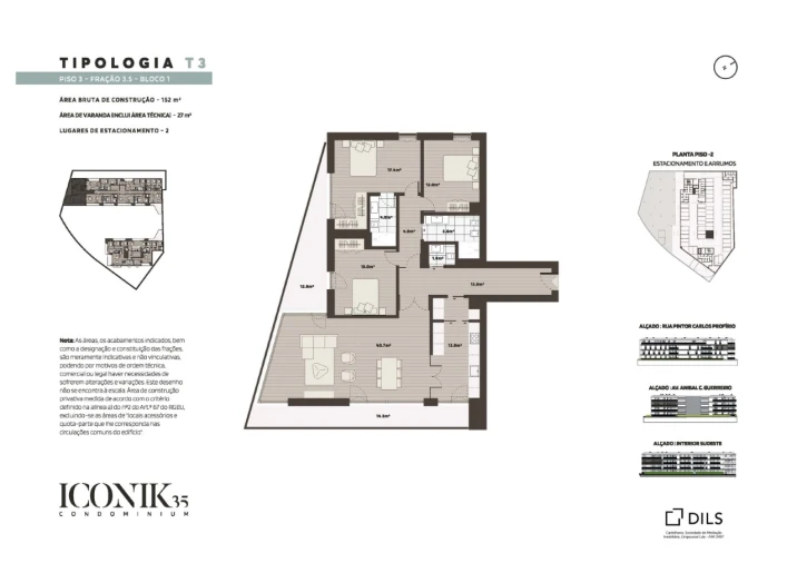 Apartamento T3 para Venda em Faro (Sé e São Pedro) Planta 1