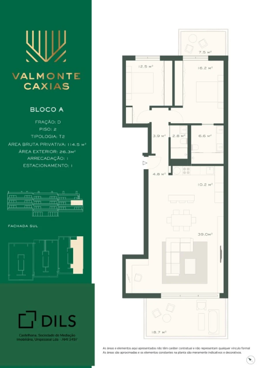 Apartamento T2 para Venda em Oeiras e São Julião da Barra, Paço de Arcos e Caxias Planta 1