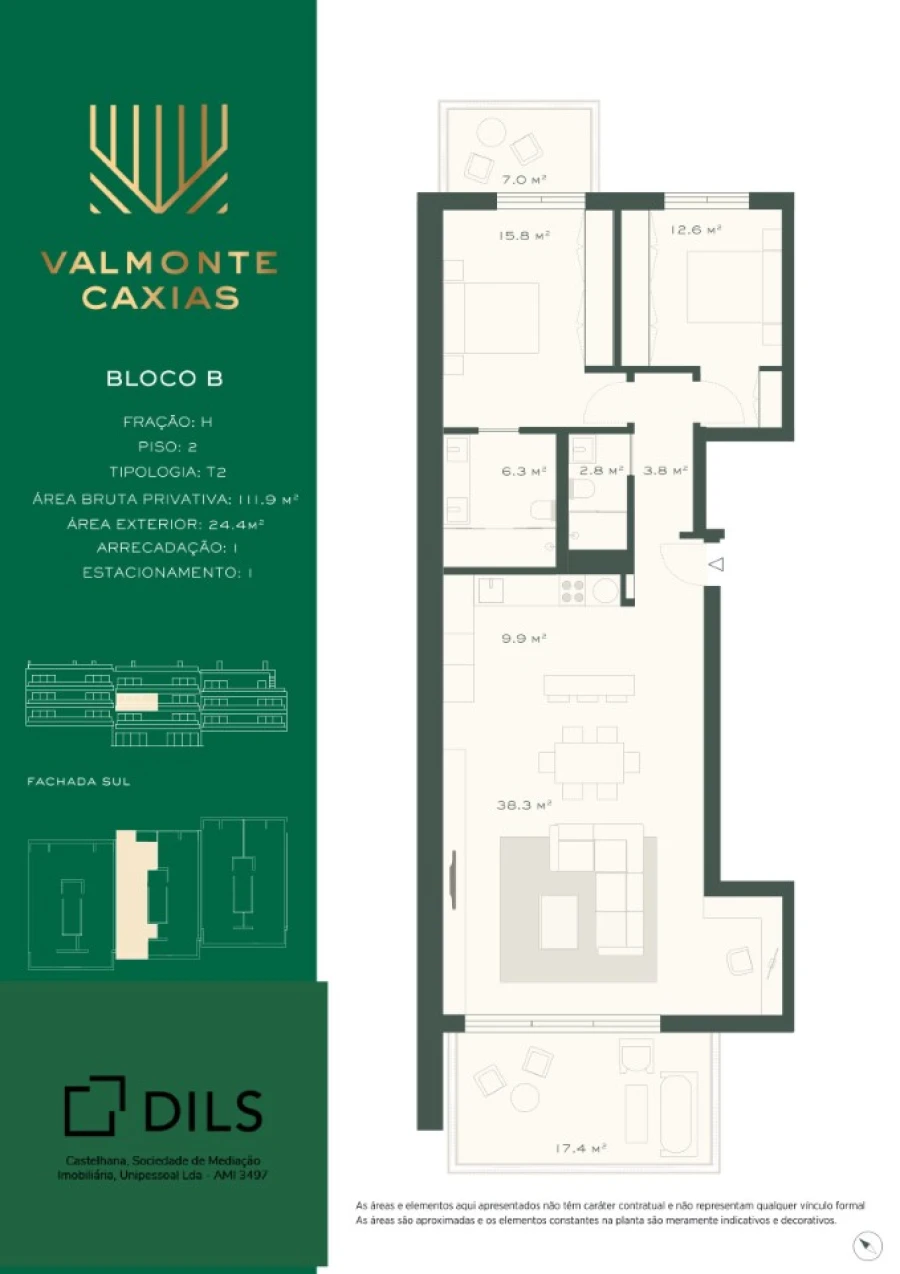 Apartamento T2 para Venda em Oeiras e São Julião da Barra, Paço de Arcos e Caxias Planta 1