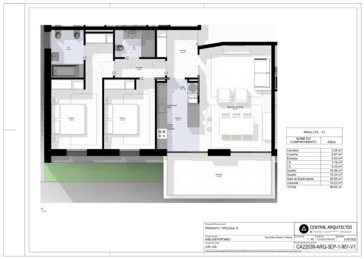 Apartamento T2 para Venda em Portimão Planta 1